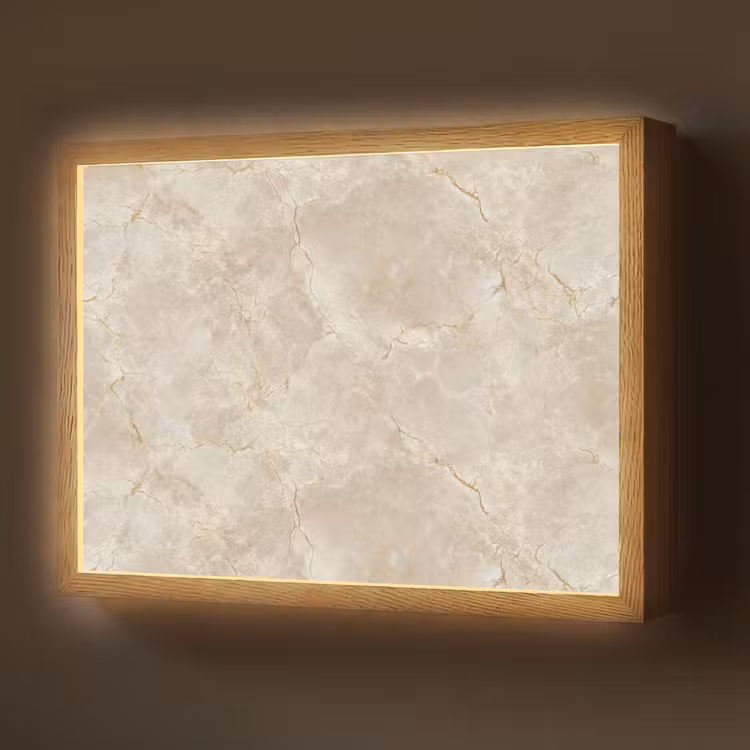 Lichtbeige - Marmer - Aders Light Box met batterij (Wandlamp) middel 907 -z3d_website