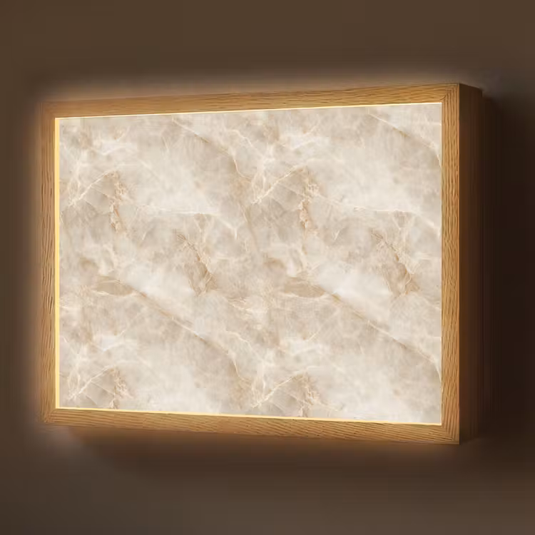 Lichtbeige - Onyx - Subtiel Light Box met batterij (Wandlamp) middel 907 -z3d_website