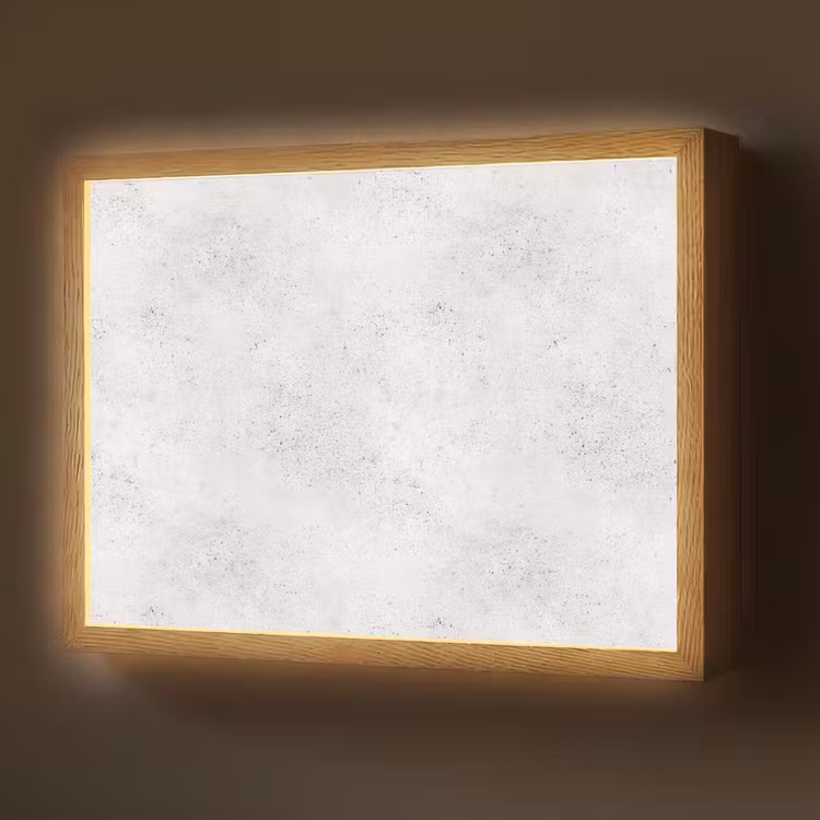 Lichtgrijs - Betonstructuur - Subtiel Light Box met batterij (Wandlamp) middel 907 -z3d_website