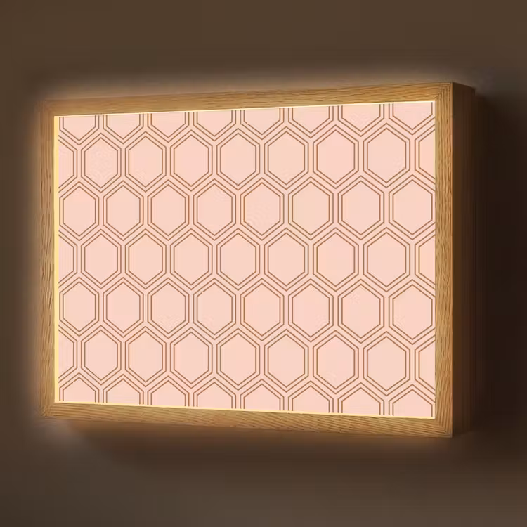 Lichtroze - Patroon - Symmetrisch Light Box met batterij (Wandlamp) middel 907 -z3d_website