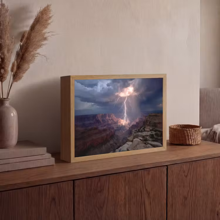 Bliksem - Wolken - Canyon Light Box met batterij (Wandlamp) middel -sfeer2