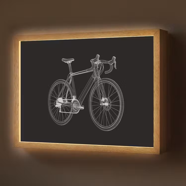 Lijnen - Illustratie - Wit Light Box met batterij (Wandlamp) middel -z3d_website
