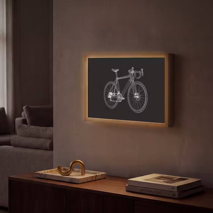Lijnen - Illustratie - Wit Light Box met batterij (Wandlamp) middel -sfeer1