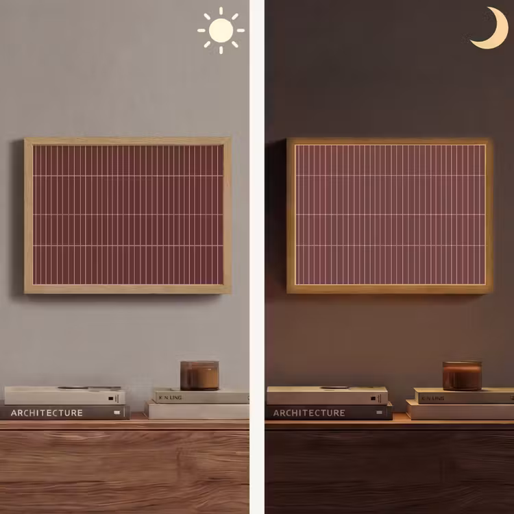 Lijnen - Patroon - Bordeaux Light Box met batterij (Wandlamp) middel 907 -sfeer3