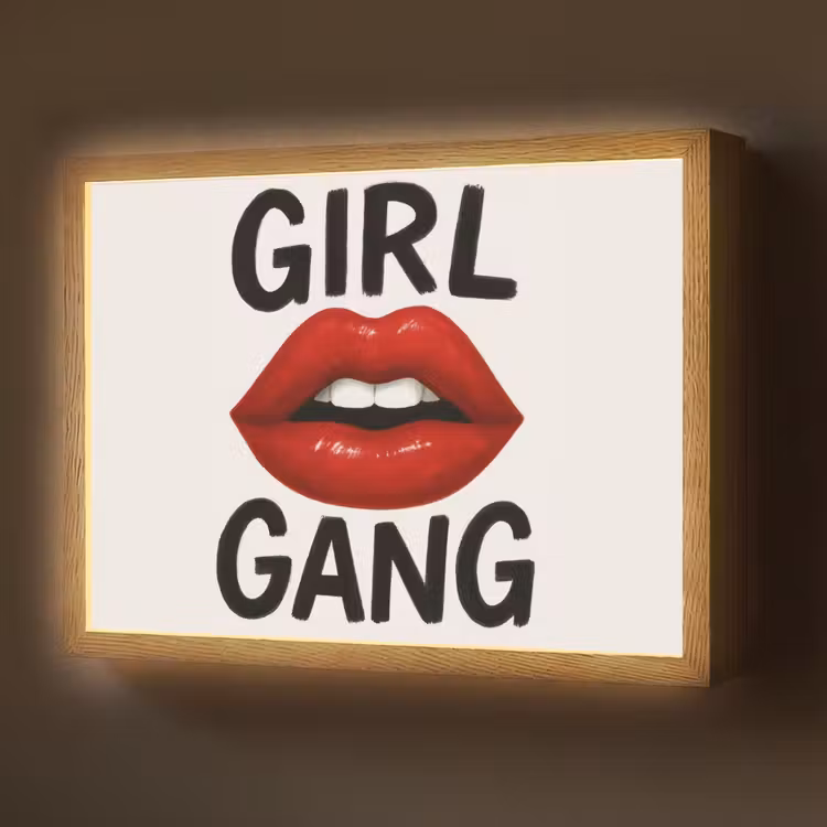 Lip - Girl - Rood - Letters Light Box met batterij (Wandlamp) middel -z3d_website