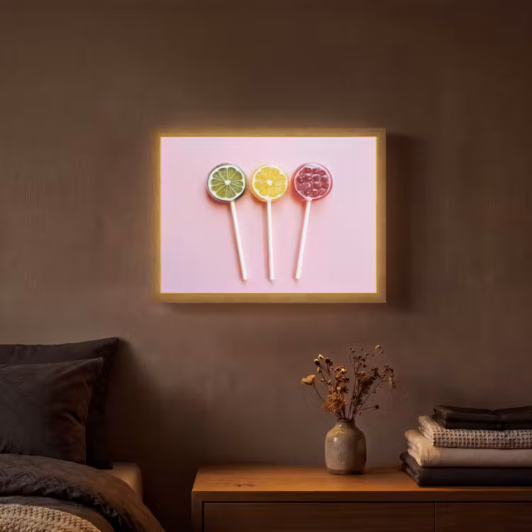 Lolly - Snoep - Citrus Light Box met batterij (Wandlamp) middel -sfeer4