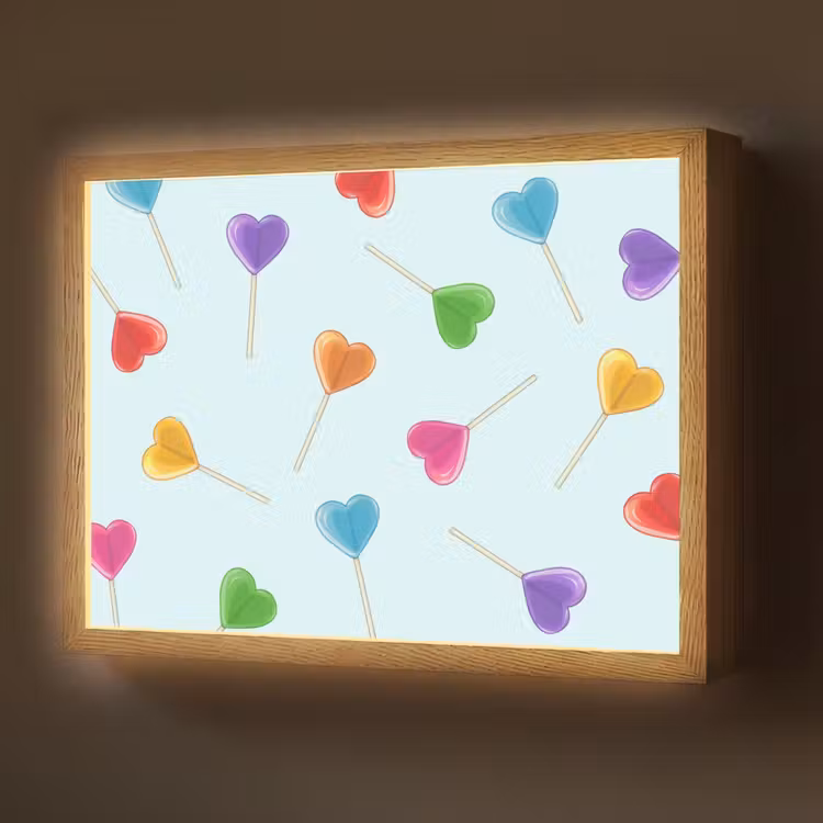 Lolly - Regenboog - Snoep Light Box met batterij (Wandlamp) middel -z3d_website