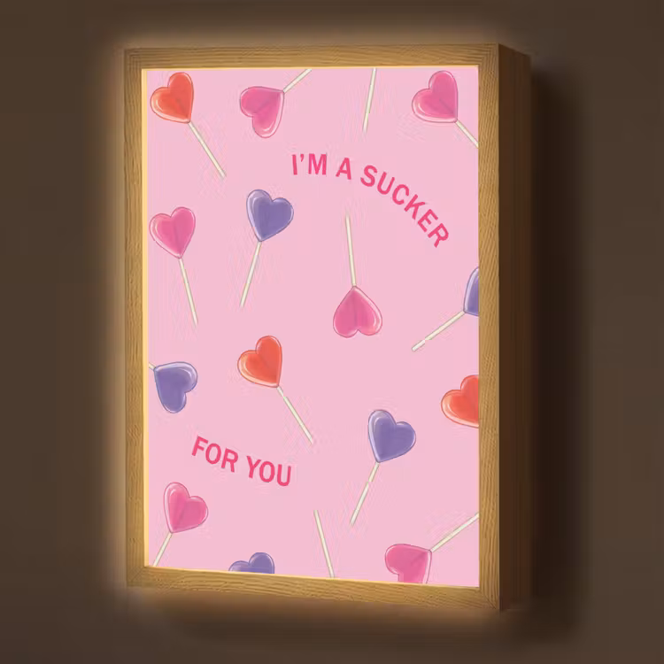 Lolly - Valentijn - Illustratie - Snoep Light Box met batterij (Wandlamp) middel -z3d_website