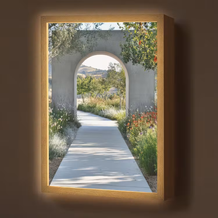 Doorkijk - Pad - Beton - Landschap Light Box met batterij (Wandlamp) middel -z3d_website