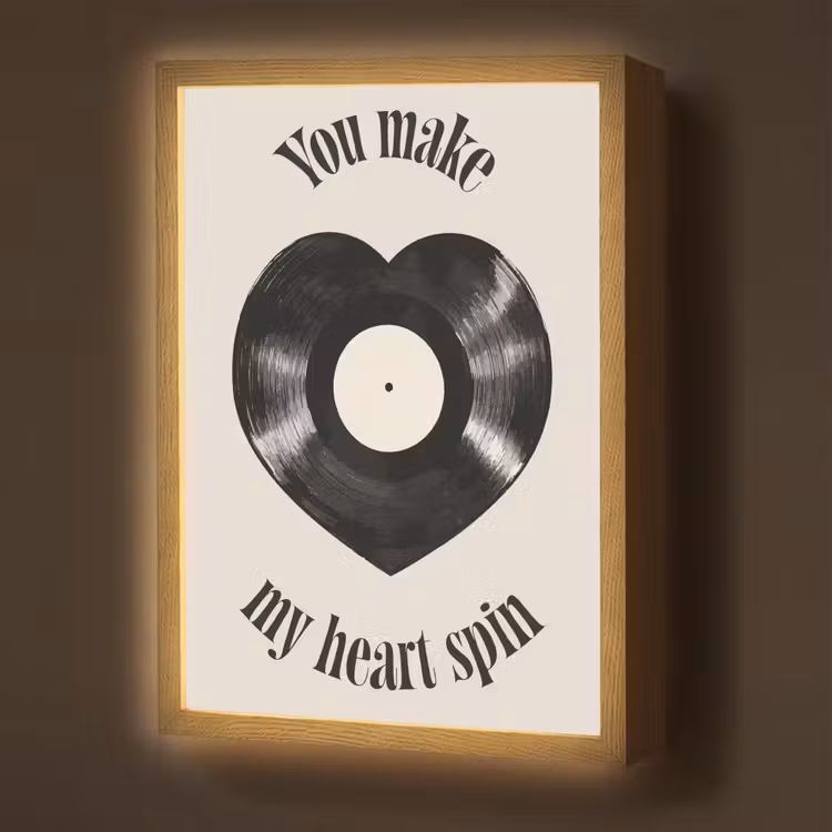 Love - Muziek - Quote Light Box met batterij (Wandlamp) middel -z3d_website