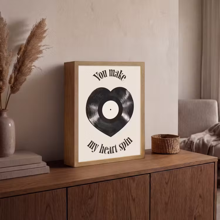 Love - Muziek - Quote Light Box met batterij (Wandlamp) middel -sfeer2