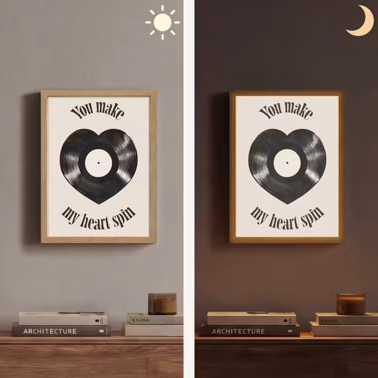 Love - Muziek - Quote Light Box met batterij (Wandlamp) middel -sfeer3