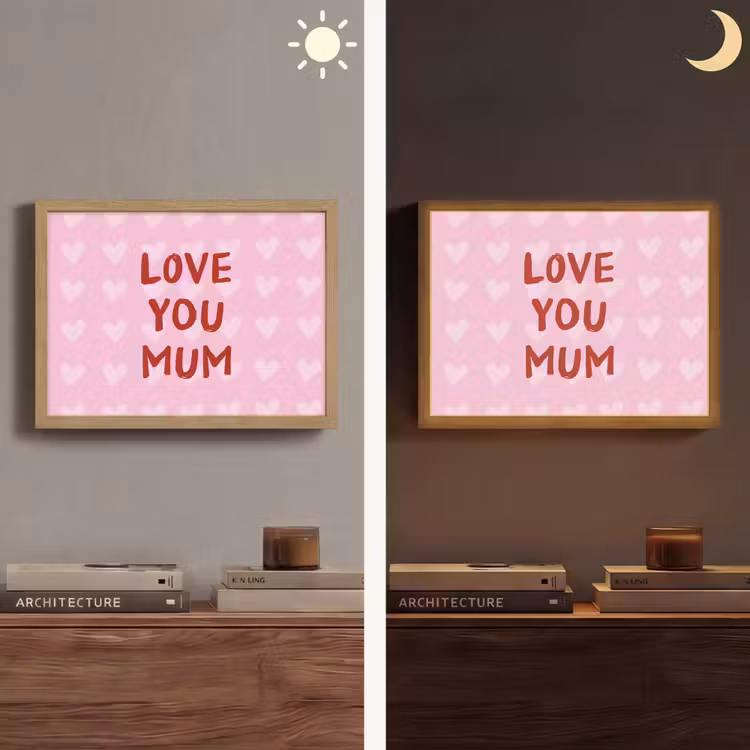 Love - Quote - Moeder - Rood Light Box met batterij (Wandlamp) middel -sfeer3