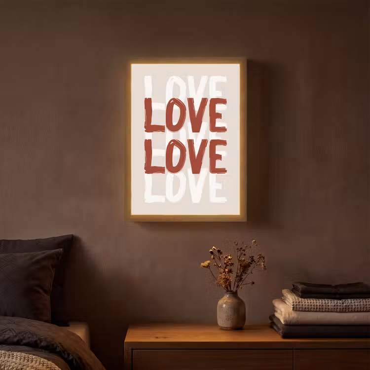 Love - Rood - Tekst Light Box met batterij (Wandlamp) middel -sfeer4