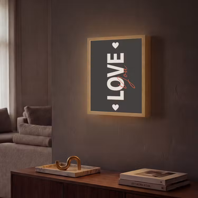 Love - Rood - Valentijn Light Box met batterij (Wandlamp) middel -sfeer1