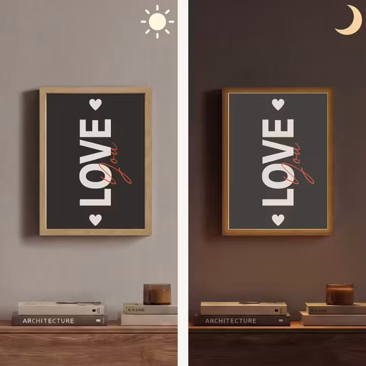 Love - Rood - Valentijn Light Box met batterij (Wandlamp) middel -sfeer3