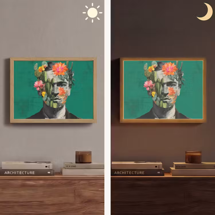 Man - Planten - Groen Light Box met batterij (Wandlamp) middel -sfeer3