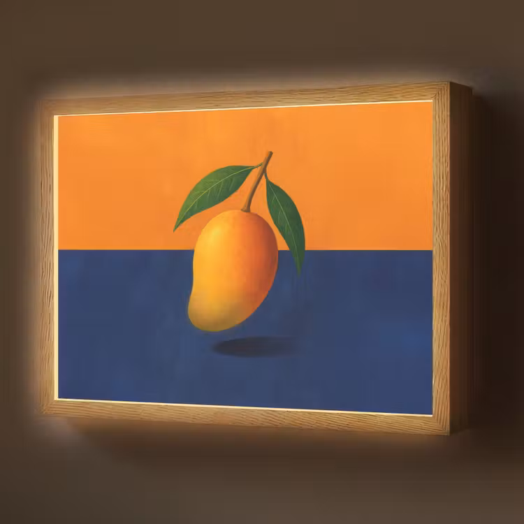 Mango - Vlakken - Bladeren - Oranje Light Box met batterij (Wandlamp) middel -z3d_website