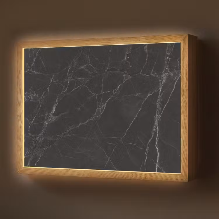 Marmer - Zwart Light Box met batterij (Wandlamp) middel -z3d_website