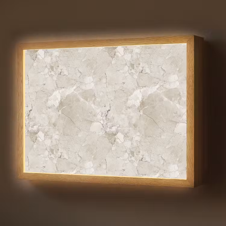 Marmer - Grijs - Aders Light Box met batterij (Wandlamp) middel 907 -z3d_website