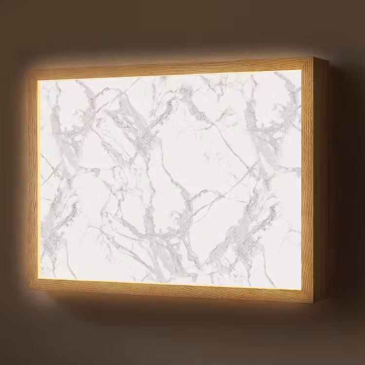 Marmer - Zuiver - Grijs - Aders Light Box met batterij (Wandlamp) middel 907 -z3d_website