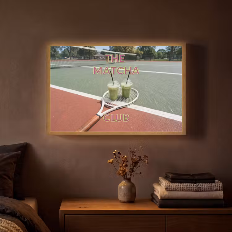 Matcha Club - Tennis - Matcha Light Box met batterij (Wandlamp) middel -sfeer4