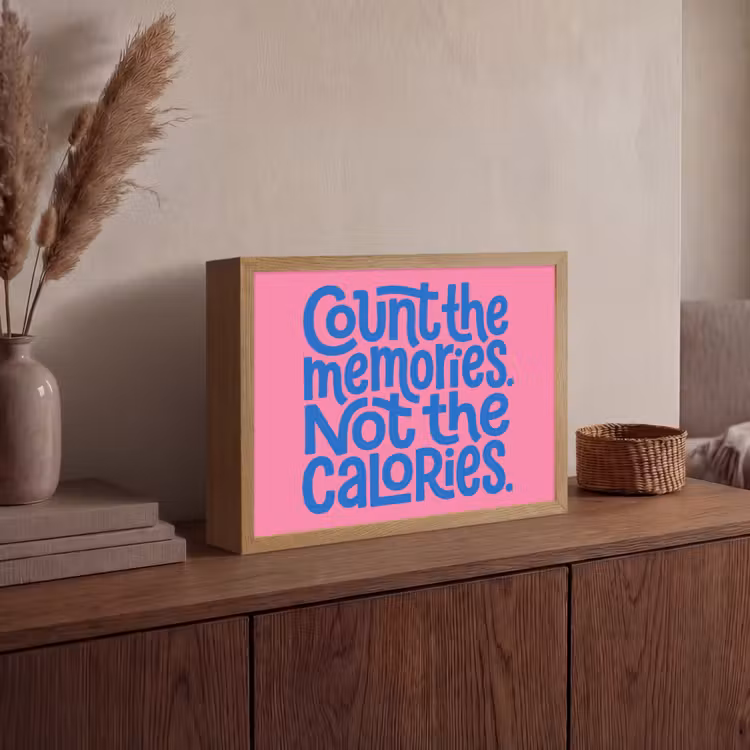 Memories - Roze - Blauw - Quote Light Box met batterij (Wandlamp) middel -sfeer2