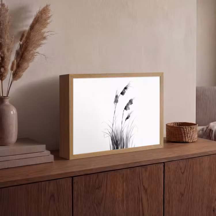 Minimalistisch - Stelen - Wit Light Box met batterij (Wandlamp) middel -sfeer2