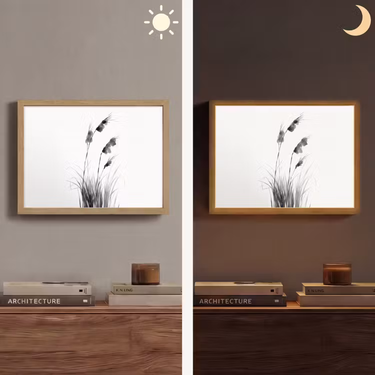 Minimalistisch - Stelen - Wit Light Box met batterij (Wandlamp) middel -sfeer3