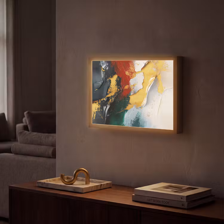 Modern - Kerst - Abstract - Goud Light Box met batterij (Wandlamp) middel -sfeer1