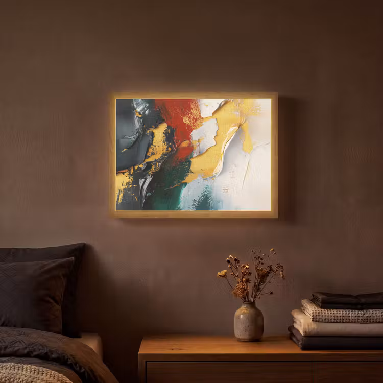 Modern - Kerst - Abstract - Goud Light Box met batterij (Wandlamp) middel -sfeer4