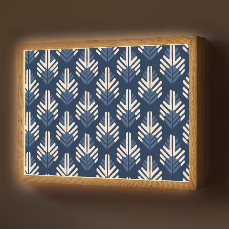 Modern - Patroon - Blauw Light Box met batterij (Wandlamp) middel 907 -z3d_website