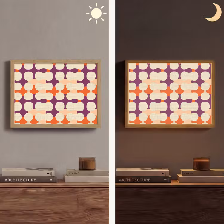 Modern - Patroon - Kleurrijk Light Box met batterij (Wandlamp) middel 907 -sfeer3
