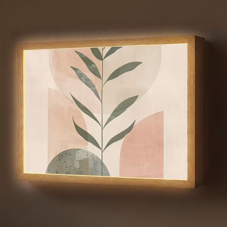 Modern - Roze - Groen - Natuur - Aesthetic Light Box met batterij (Wandlamp) middel -z3d_website