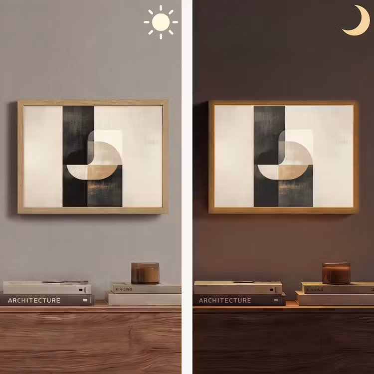 Modern - Vierkant - Vormen Light Box met batterij (Wandlamp) middel -sfeer3