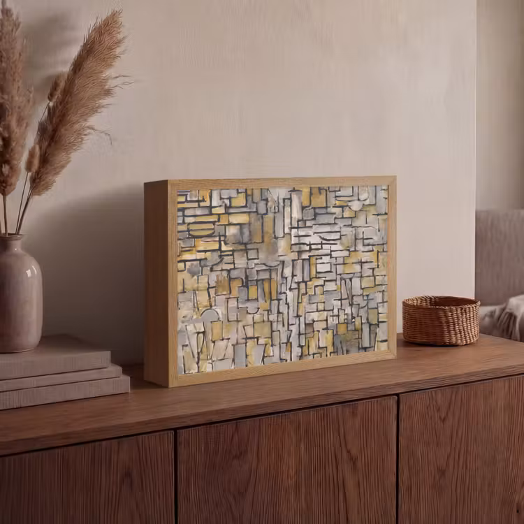Mondriaan - Kunst - Oude meesters - Tableau I Light Box met batterij (Wandlamp) middel -sfeer2