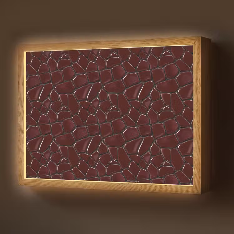 Mozaïek - Tegel - Bordeauxrood Light Box met batterij (Wandlamp) middel 907 -z3d_website