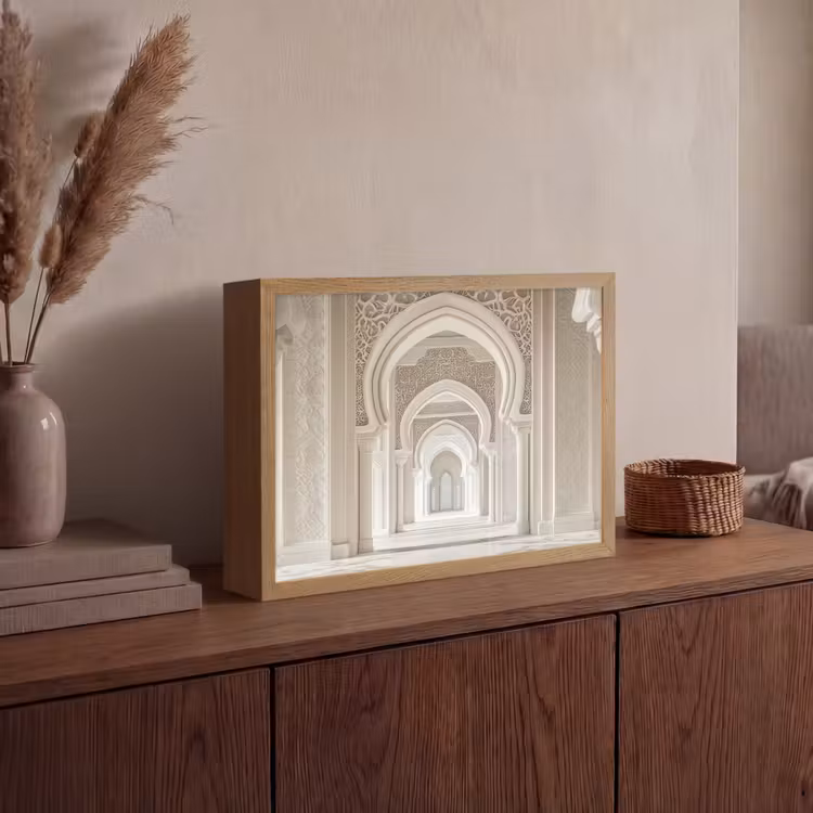 Moskee - Architectuur - Ramadan - Islamitische Light Box met batterij (Wandlamp) middel -sfeer2