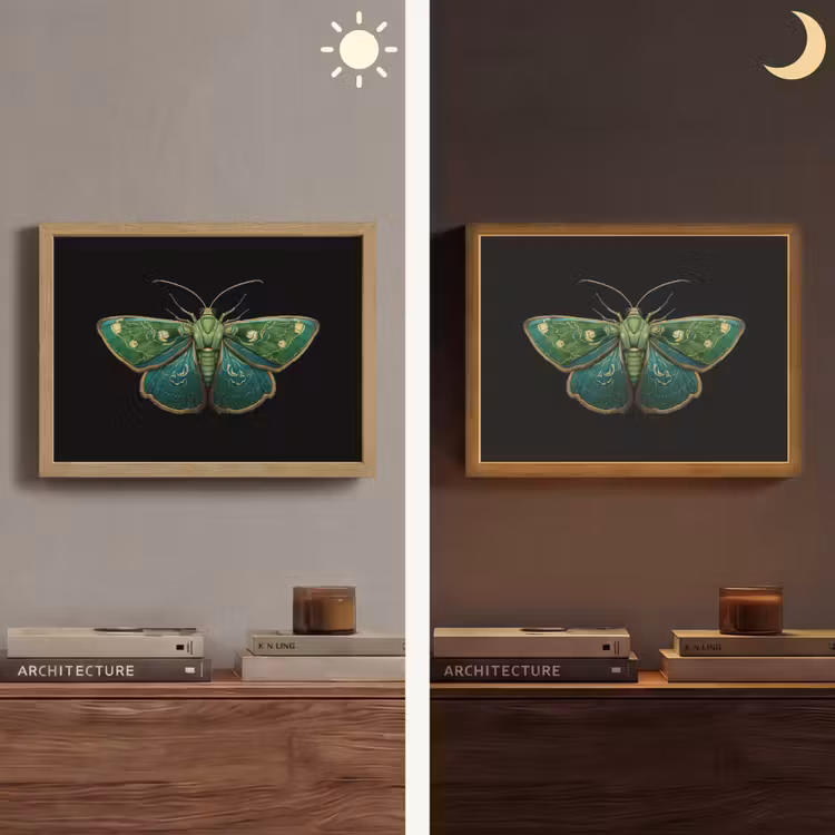 Mot - Levendig - Groen Light Box met batterij (Wandlamp) middel -sfeer3
