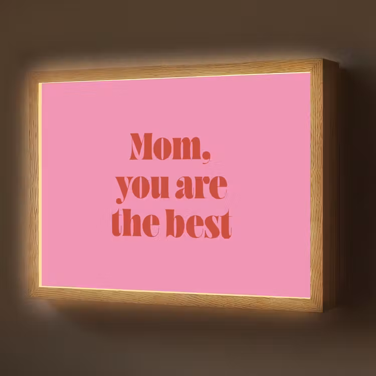 Moeder - Boodschap -Roze Light Box met batterij (Wandlamp) middel -z3d_website