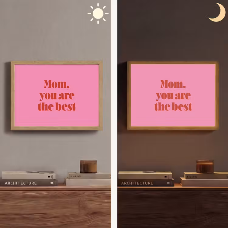 Moeder - Boodschap -Roze Light Box met batterij (Wandlamp) middel -sfeer3