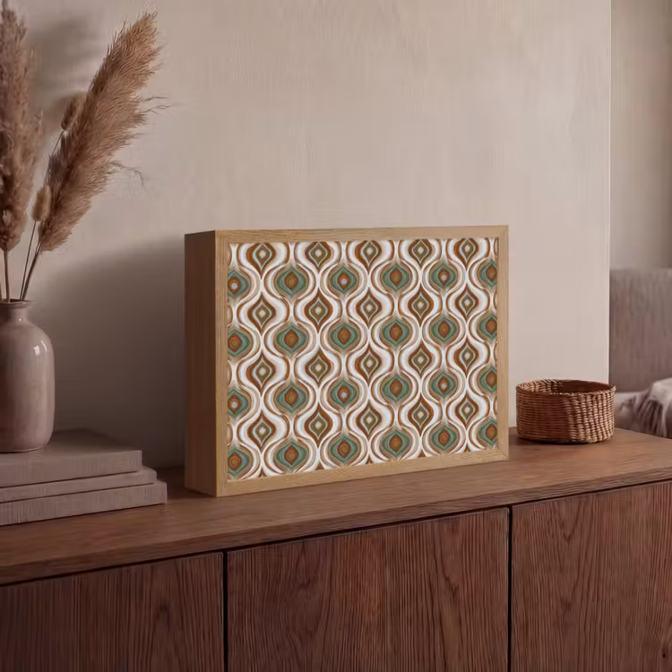 Motief - Patroon - Kleurrijk Light Box met batterij (Wandlamp) middel 907 -sfeer2