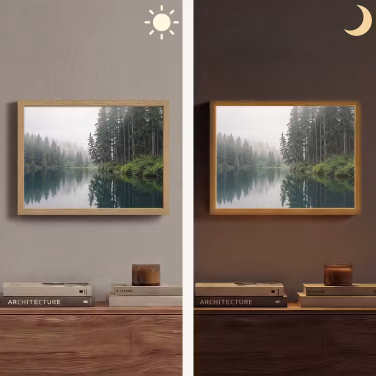 Bergen - Meer - Bos Light Box met batterij (Wandlamp) middel -sfeer3