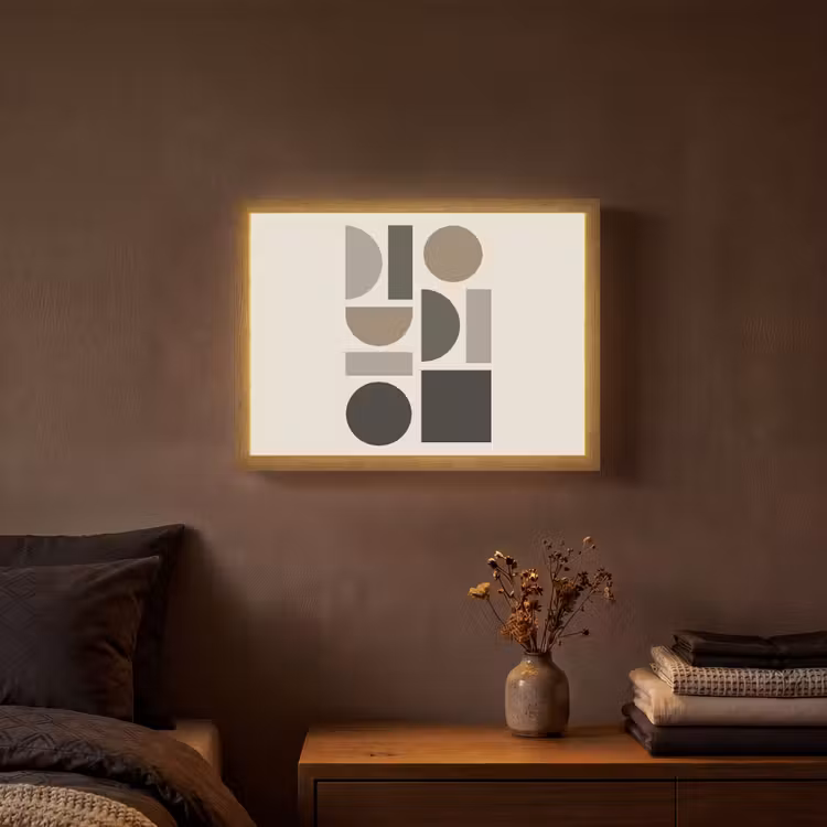 Natuurlijke tinten - Grafisch - Verticale compositie Light Box met batterij (Wandlamp) middel -sfeer4