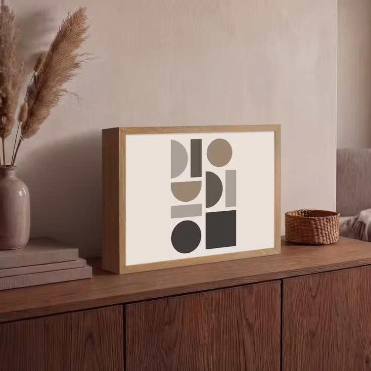 Natuurlijke tinten - Grafisch - Verticale compositie Light Box met batterij (Wandlamp) middel -sfeer2