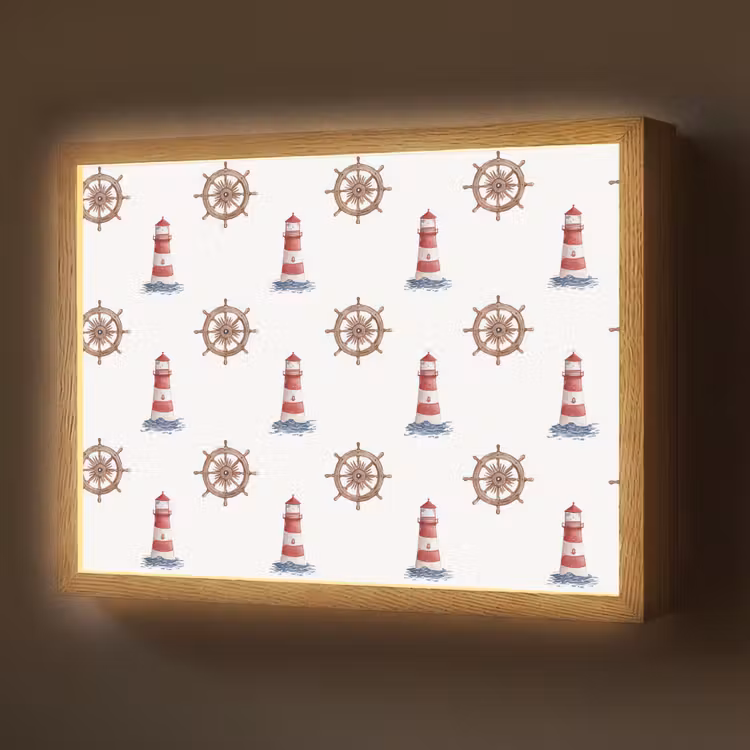 Nautisch - Klassiek - Rood Light Box met batterij (Wandlamp) middel 907 -z3d_website