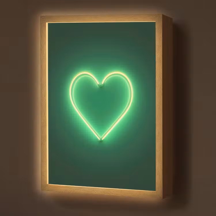 Neon - Groen - Licht Light Box met batterij (Wandlamp) middel -z3d_website
