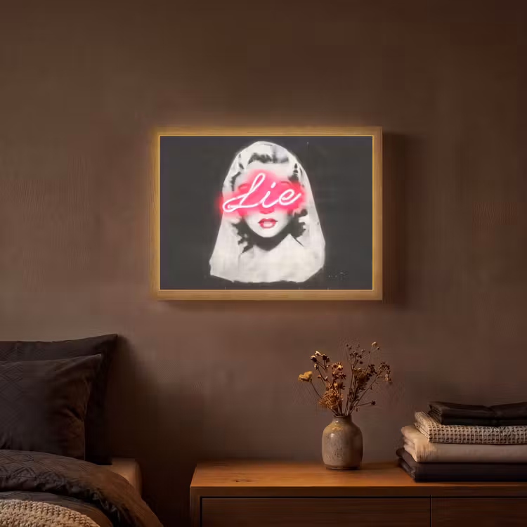 Neon - Letters - Vintage - Vrouw Light Box met batterij (Wandlamp) middel -sfeer4