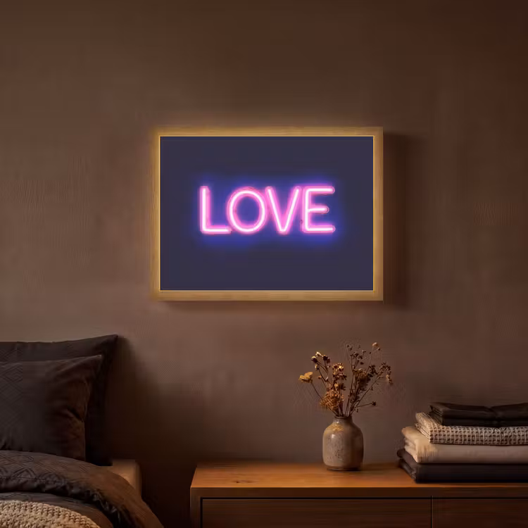 Neon - Love - Valentijn Light Box met batterij (Wandlamp) middel -sfeer4