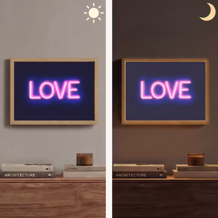 Neon - Love - Valentijn Light Box met batterij (Wandlamp) middel -sfeer3